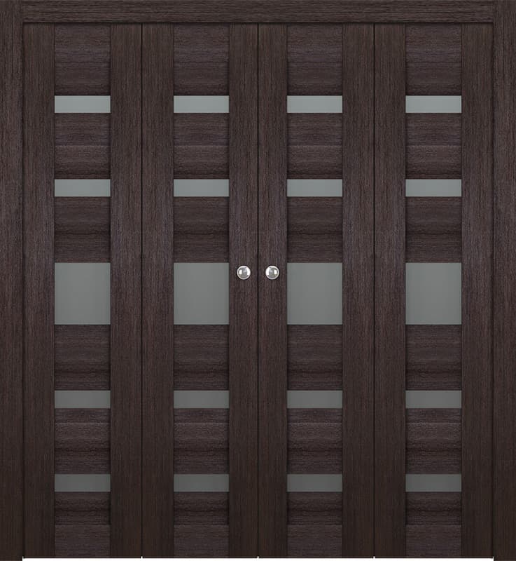 AVON 07-05 VETRO VERALINGA OAK DOUBLE BI-FOLD BELLDINNI MODERN INTERIOR DOOR - 1