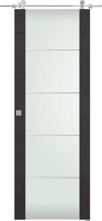 AVANTI 202 4H VETRO BLACK APRICOT DOUBLE BARN BELLDINNI MODERN INTERIOR DOOR - 1