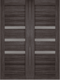 RITA VETRO GRAY OAK DOUBLE BARN BELLDINNI MODERN INTERIOR DOOR - 2