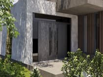 Double metal-aluminum modern exterior door Dekton 0163 5ft - 10