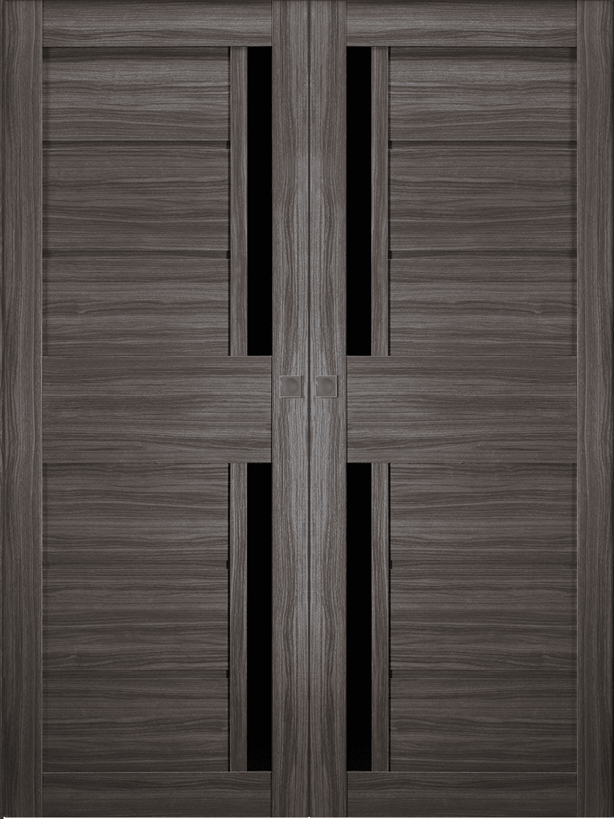 ESTA BLACK VETRO GRAY OAK DOUBLE MAGIC BELLDINNI MODERN INTERIOR DOOR - 2