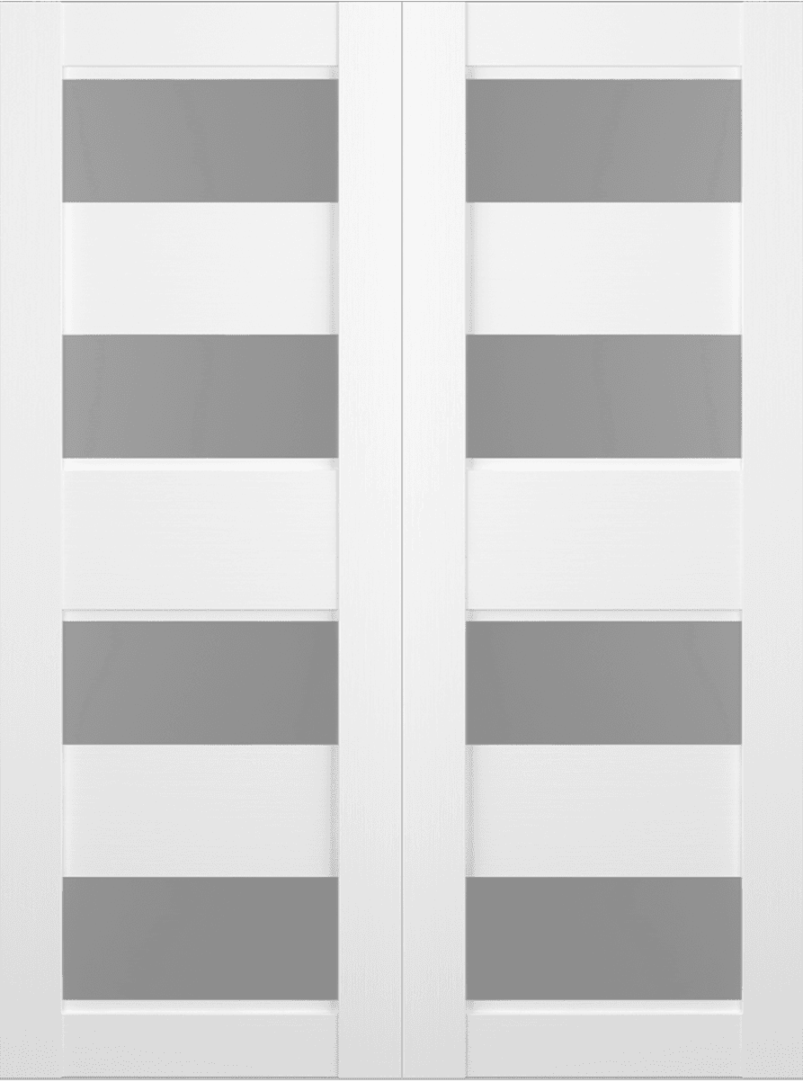 DELLA VETRO BIANCO NOBLE DOUBLE BARN BELLDINNI MODERN INTERIOR DOOR - 2