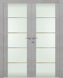 AVON 202 4H GOLD STRIPS VETRO LIGHT URBAN DOUBLE DOORS BELLDINNI MODERN INTERIOR DOOR - 1