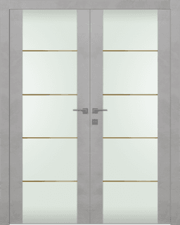 AVON 202 4H GOLD STRIPS VETRO LIGHT URBAN DOUBLE DOORS BELLDINNI MODERN INTERIOR DOOR - 1
