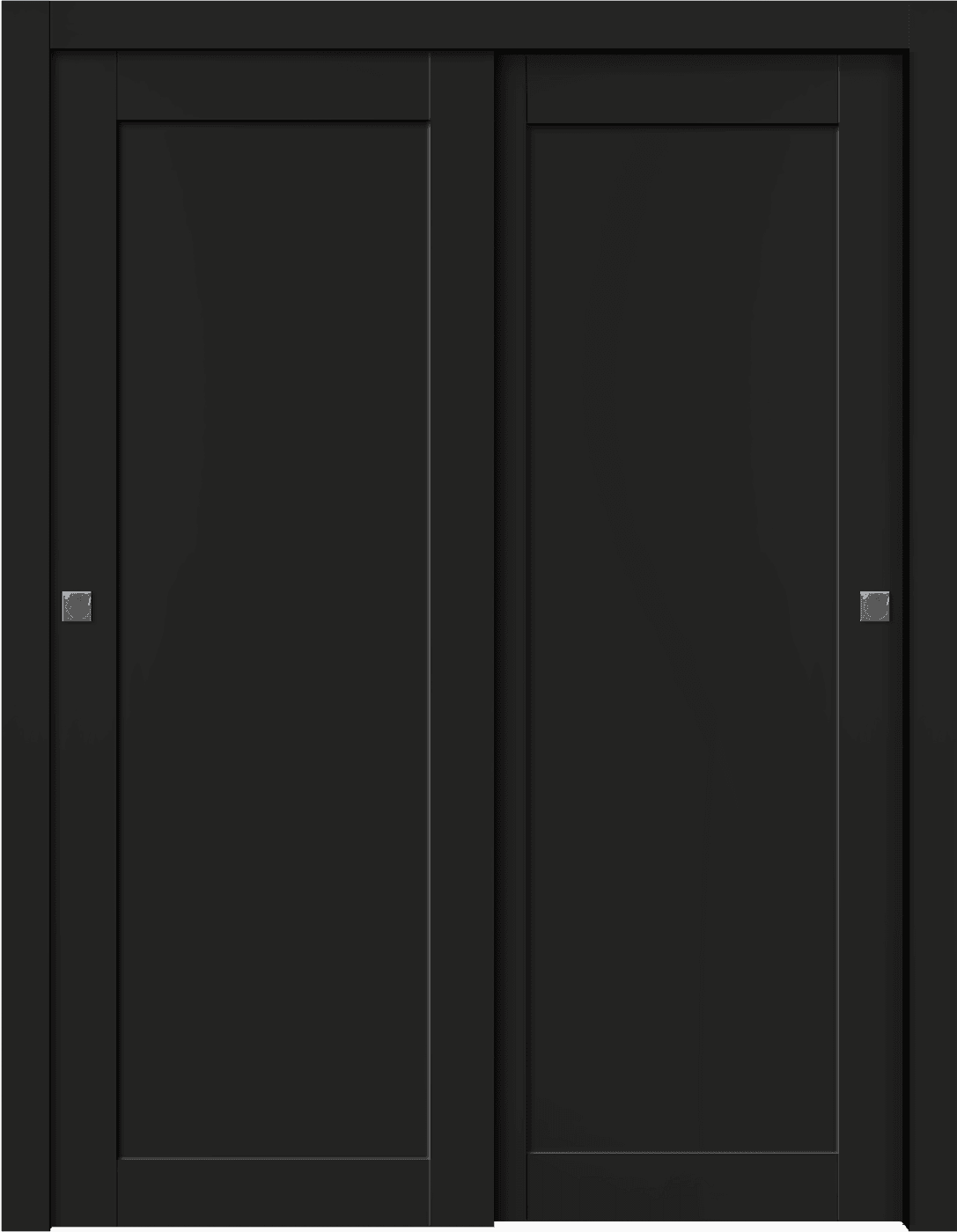 SHAKER 1 PANEL BLACK MATTE BYPASS BELLDINNI MODERN INTERIOR DOOR - 1