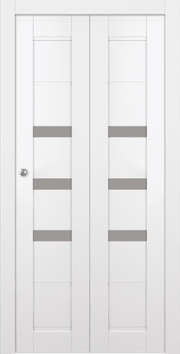 RITA VETRO SNOW WHITE DOUBLE BI-FOLD BELLDINNI MODERN INTERIOR DOOR - 1