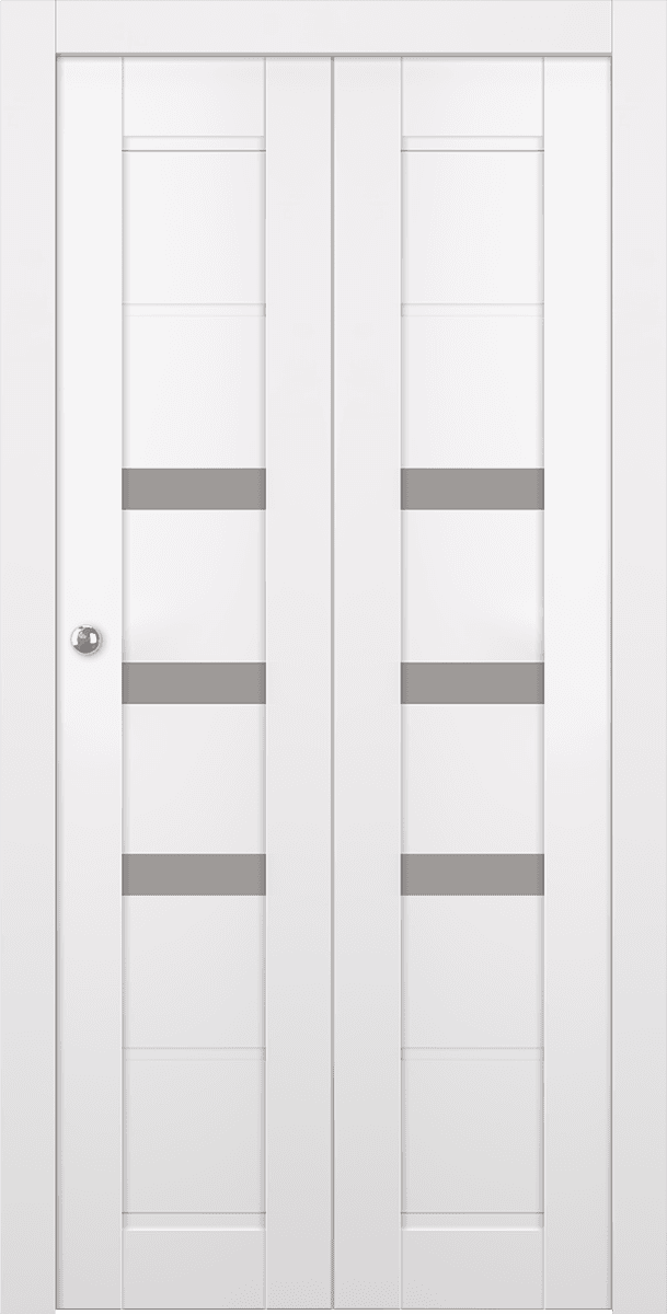 RITA VETRO SNOW WHITE DOUBLE BI-FOLD BELLDINNI MODERN INTERIOR DOOR - 1