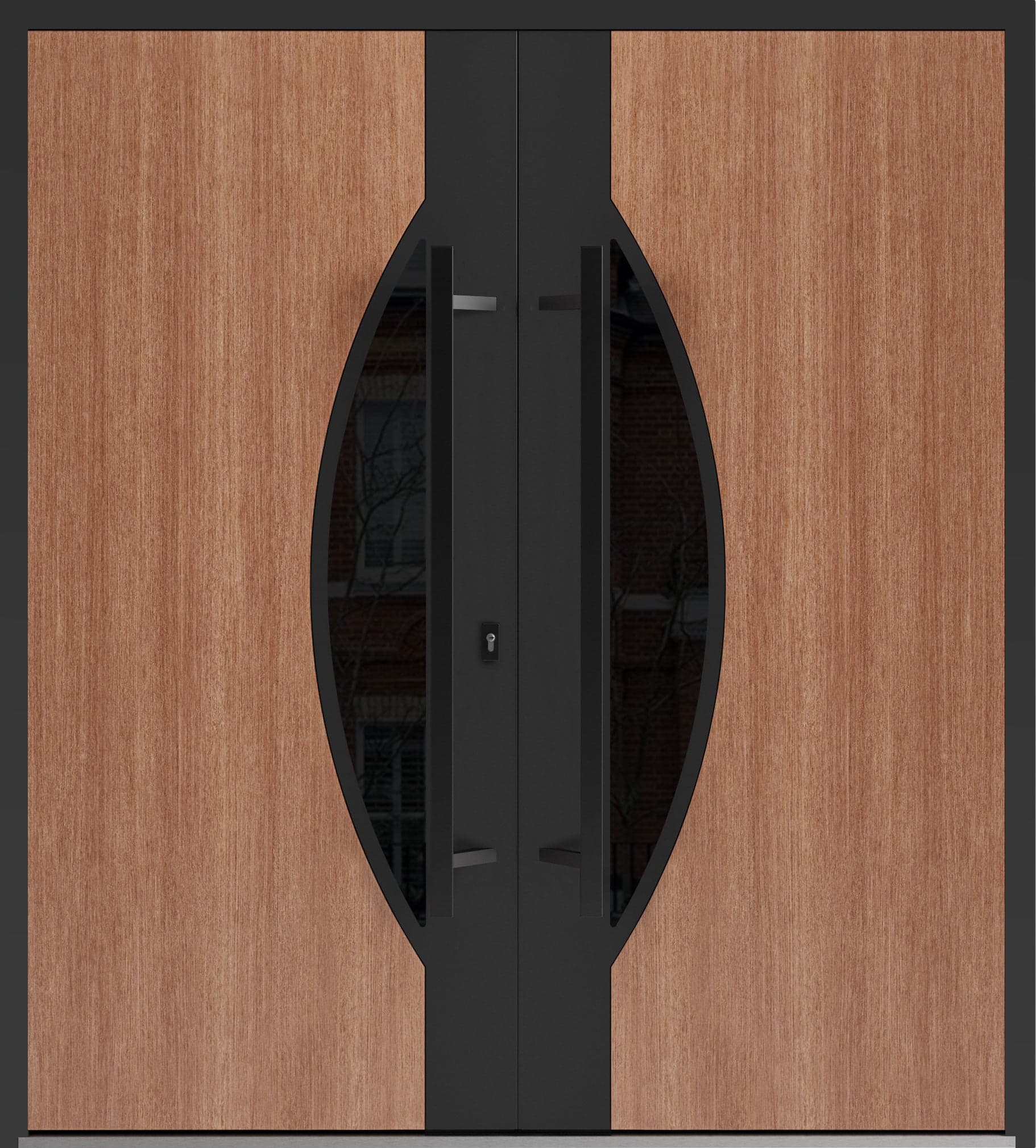 Double metal-aluminum modern exterior door Ronex 1077 8ft - 1