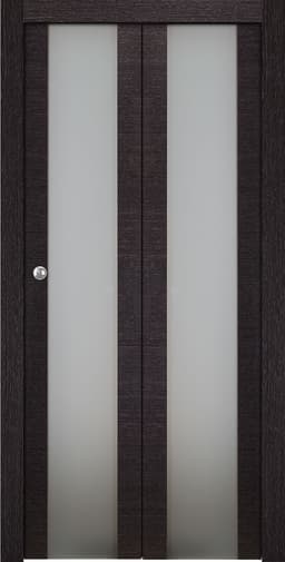 AVANTI 202 VETRO BLACK APRICOT BI-FOLD BELLDINNI MODERN INTERIOR DOOR - 1