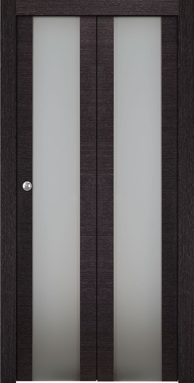 AVANTI 202 VETRO BLACK APRICOT BI-FOLD BELLDINNI MODERN INTERIOR DOOR - 1