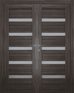 LEORA VETRO GRAY OAK DOUBLE BELLDINNI MODERN INTERIOR DOOR - 1