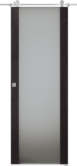 AVANTI 202 VETRO BLACK APRICOT DOUBLE BARN BELLDINNI MODERN INTERIOR DOOR - 1