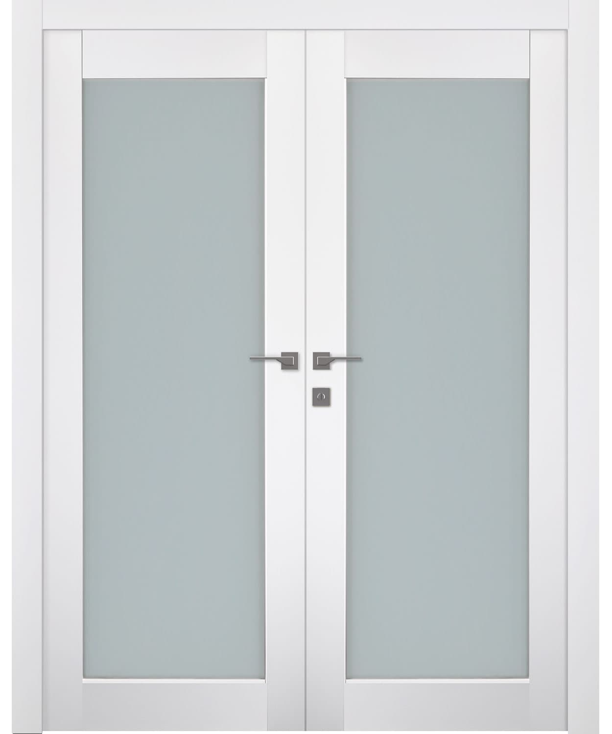 SMART PRO 207 VETRO POLAR WHITE DOUBLE BELLDINNI MODERN INTERIOR DOOR - 1