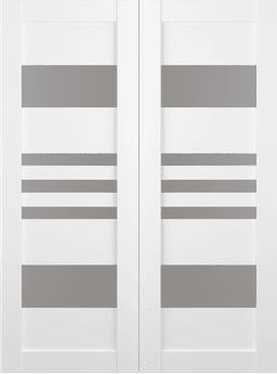 LETI VETRO BIANCO NOBLE DOUBLE BARN BELLDINNI MODERN INTERIOR DOOR - 2