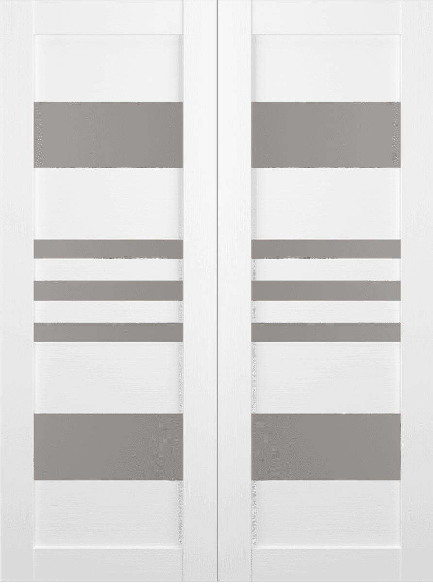 LETI VETRO BIANCO NOBLE DOUBLE BARN BELLDINNI MODERN INTERIOR DOOR - 2