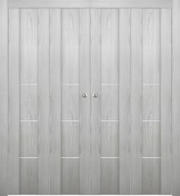 AVON 01 4H RIBEIRA ASH DOUBLE BI-FOLD BELLDINNI MODERN INTERIOR DOOR - 1