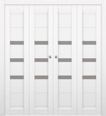 DORA VETRO BIANCO NOBLE DOUBLE BI-FOLD BELLDINNI MODERN INTERIOR DOOR - 1