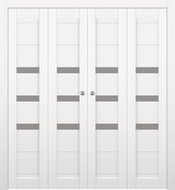 DORA VETRO BIANCO NOBLE DOUBLE BI-FOLD BELLDINNI MODERN INTERIOR DOOR - 1