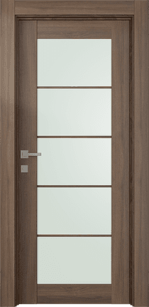 AVON 5 LITE VETRO PECAN NUTWOOD SWING DOORS BELLDINNI MODERN INTERIOR DOOR - 1