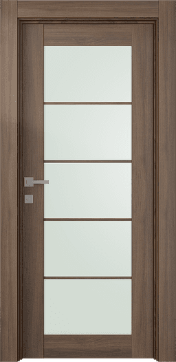AVON 5 LITE VETRO PECAN NUTWOOD SWING DOORS BELLDINNI MODERN INTERIOR DOOR - 1