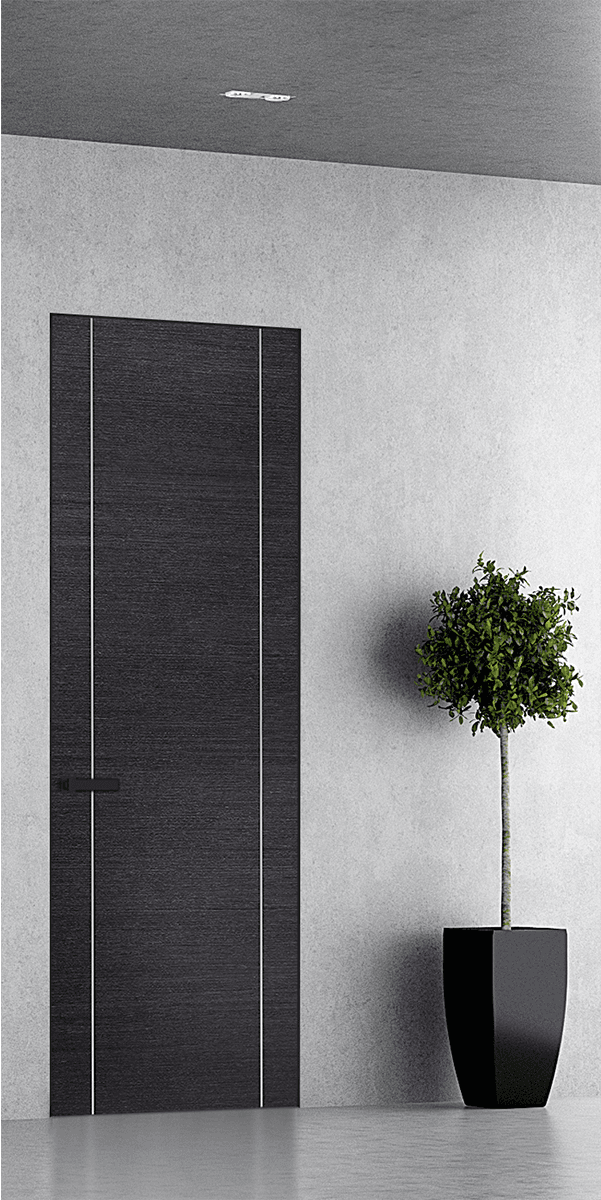 AVANTI 2U BLACK APRICOT INVISIBLE METAL FRAME BELLDINNI MODERN INTERIOR DOOR