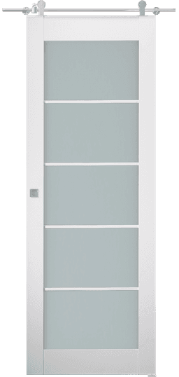 SMART PRO 5 LITE VETRO POLAR WHITE DOUBLE BARN BELLDINNI MODERN INTERIOR DOOR - 1