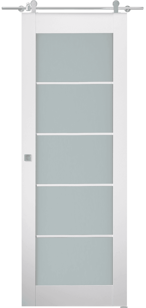 SMART PRO 5 LITE VETRO POLAR WHITE DOUBLE BARN BELLDINNI MODERN INTERIOR DOOR - 1