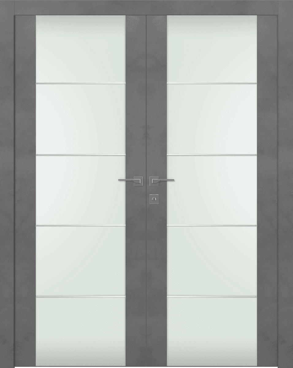 AVON 202 4H VETRO DARK URBAN DOUBLE BELLDINNI MODERN INTERIOR DOOR - 1