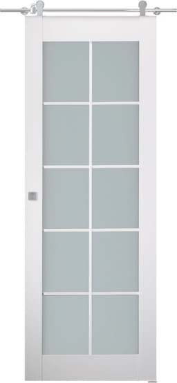 SMART PRO 10 LITE VETRO POLAR WHITE DOUBLE BARN BELLDINNI MODERN INTERIOR DOOR - 1