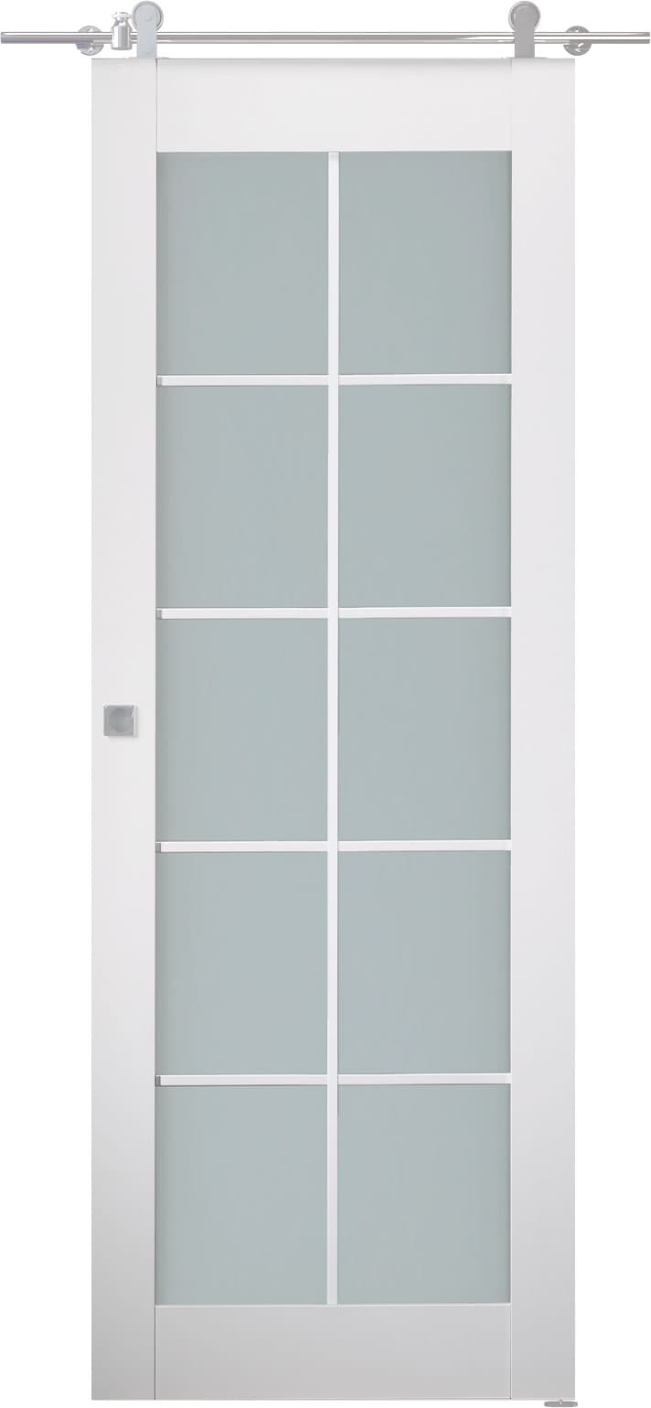 SMART PRO 10 LITE VETRO POLAR WHITE DOUBLE BARN BELLDINNI MODERN INTERIOR DOOR - 1