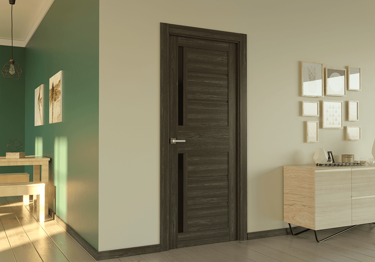 ESTA BLACK VETRO GRAY OAK SWING BELLDINNI MODERN INTERIOR DOOR - 2