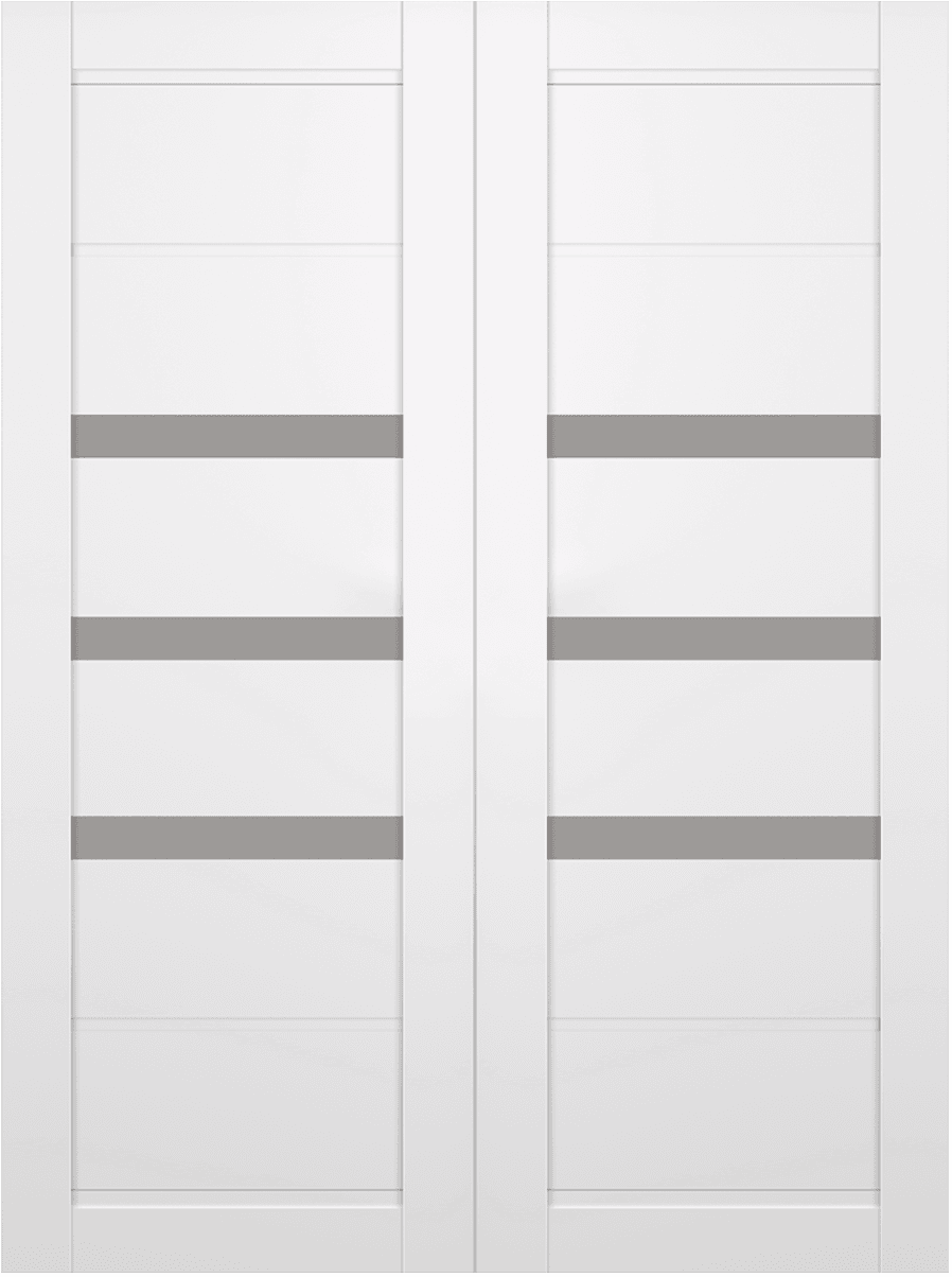 RITA VETRO SNOW WHITE DOUBLE BARN BELLDINNI MODERN INTERIOR DOOR - 2