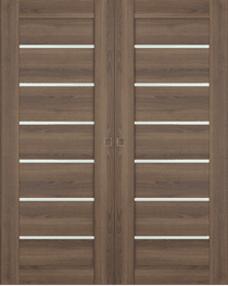 AVON 07-02 VETRO PECAN NUTWOOD DOUBLE MAGIC DOORS BELLDINNI MODERN INTERIOR DOOR - 1