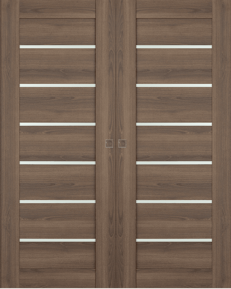AVON 07-02 VETRO PECAN NUTWOOD DOUBLE MAGIC DOORS BELLDINNI MODERN INTERIOR DOOR - 1