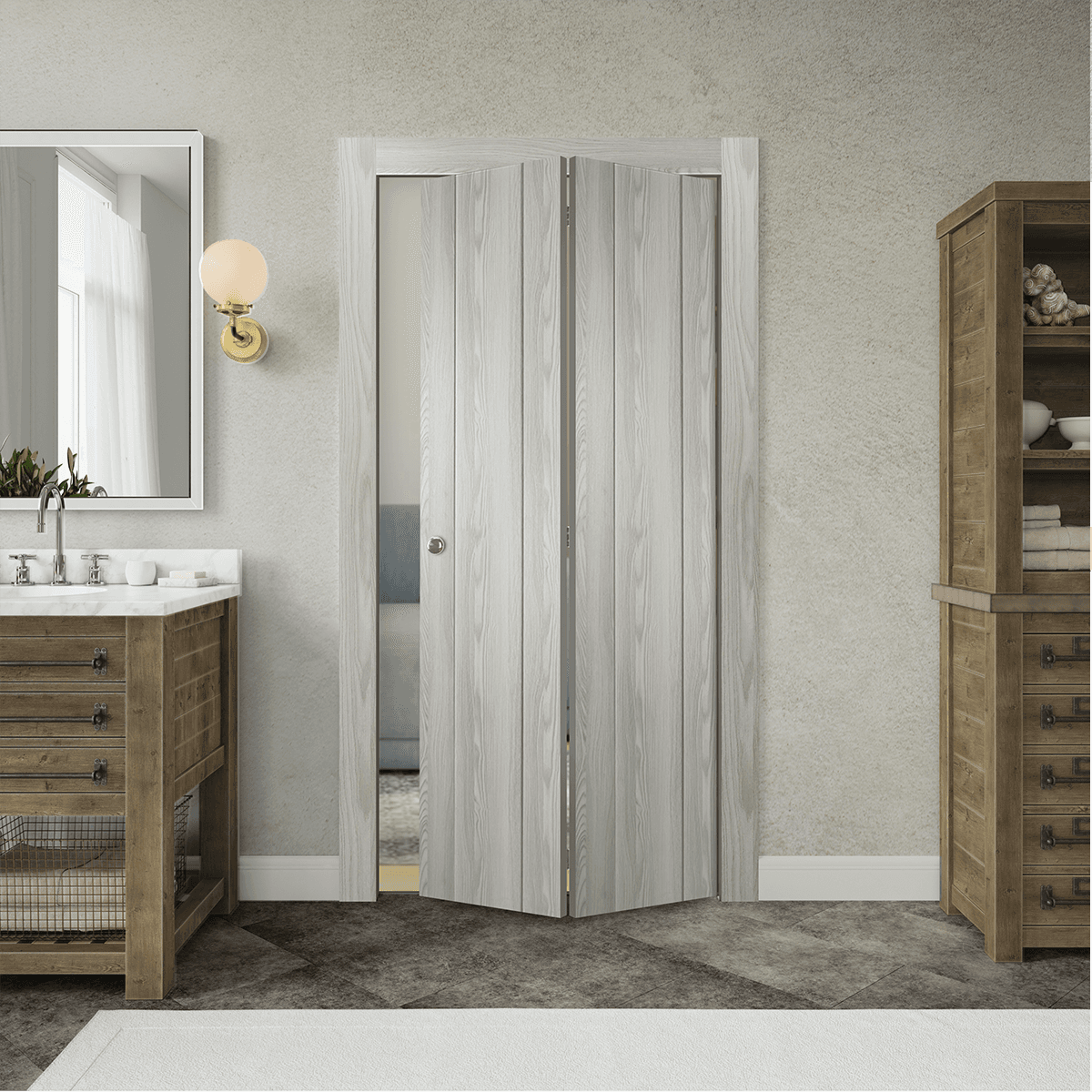 AVON 01 RIBEIRA ASH BI-FOLD BELLDINNI MODERN INTERIOR DOOR - 2