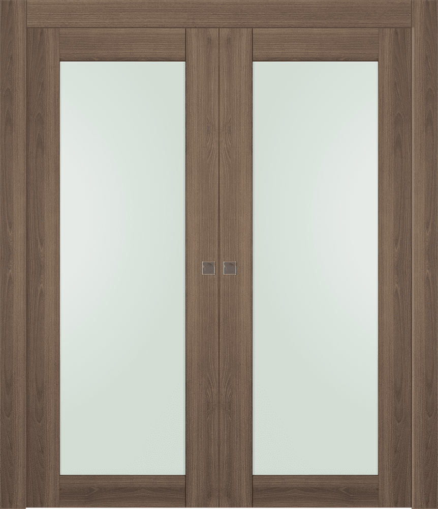 AVON 207 VETRO PECAN NUTWOOD DOUBLE POCKET DOORS BELLDINNI MODERN INTERIOR DOOR - 1