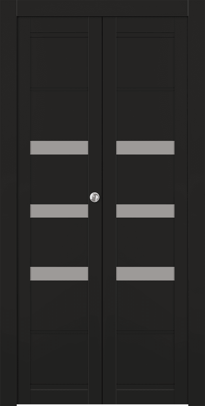 RITA VETRO BLACK MATTE BI-FOLD BELLDINNI MODERN INTERIOR DOOR - 1