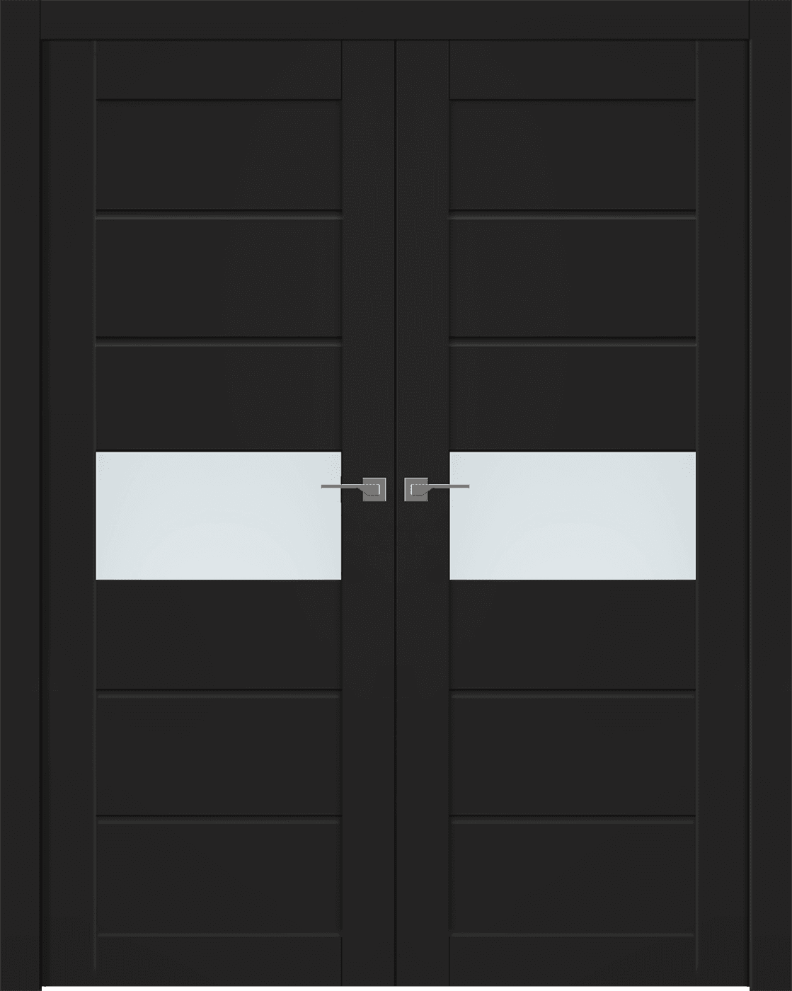 EDNA VETRO BLACK MATTE DOUBLE BELLDINNI MODERN INTERIOR DOOR - 1