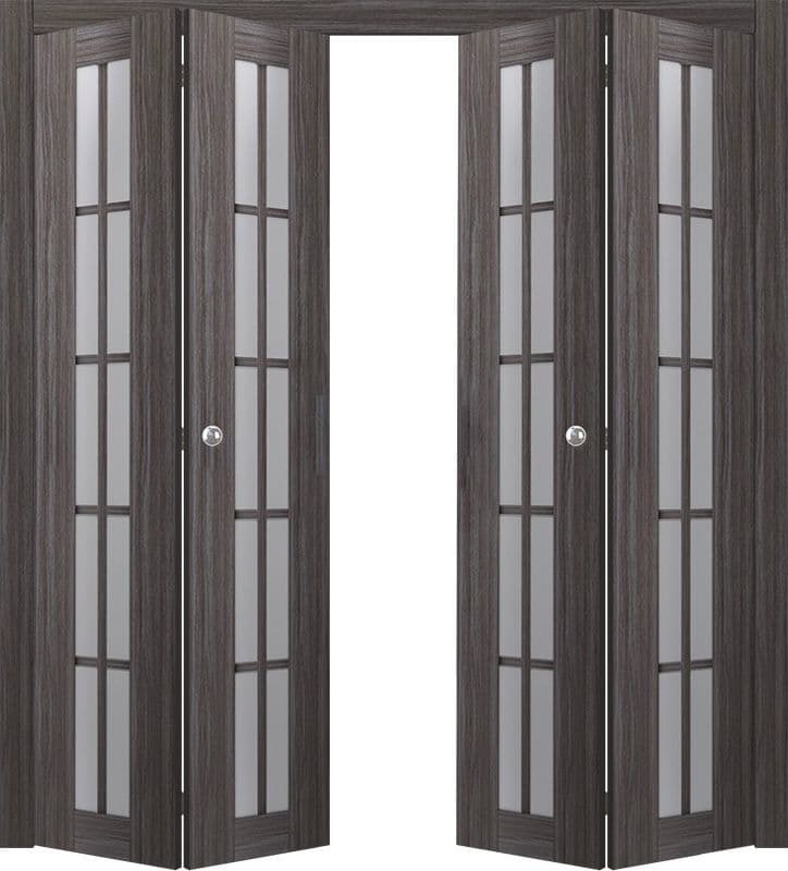 PALLADIO 10 LITE VETRO GRAY OAK DOUBLE BI-FOLD BELLDINNI MODERN INTERIOR DOOR - 1