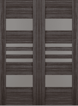 LETI VETRO GRAY OAK DOUBLE BI-FOLD BELLDINNI MODERN INTERIOR DOOR - 2