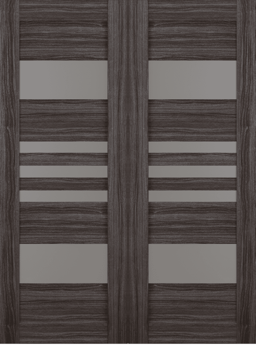 LETI VETRO GRAY OAK DOUBLE BI-FOLD BELLDINNI MODERN INTERIOR DOOR - 2