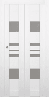 ROMI VETRO BIANCO NOBLE BI-FOLD BELLDINNI MODERN INTERIOR DOOR - 1