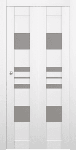 ROMI VETRO BIANCO NOBLE BI-FOLD BELLDINNI MODERN INTERIOR DOOR - 1