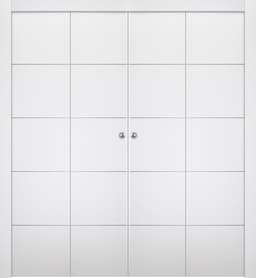 PALLADIO 4H BIANCO NOBLE DOUBLE BI-FOLD BELLDINNI MODERN INTERIOR DOOR - 1