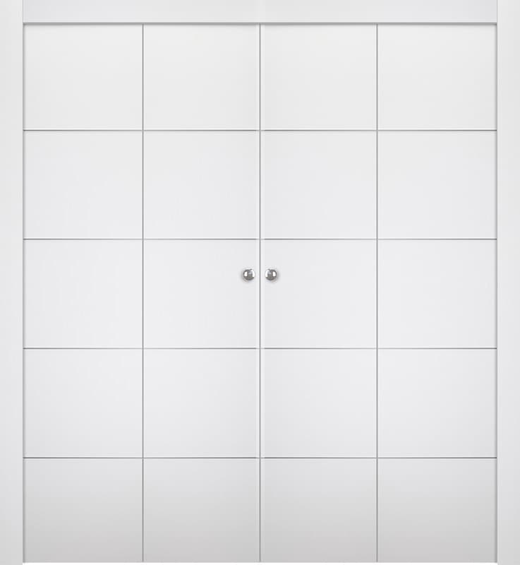 PALLADIO 4H BIANCO NOBLE DOUBLE BI-FOLD BELLDINNI MODERN INTERIOR DOOR - 1