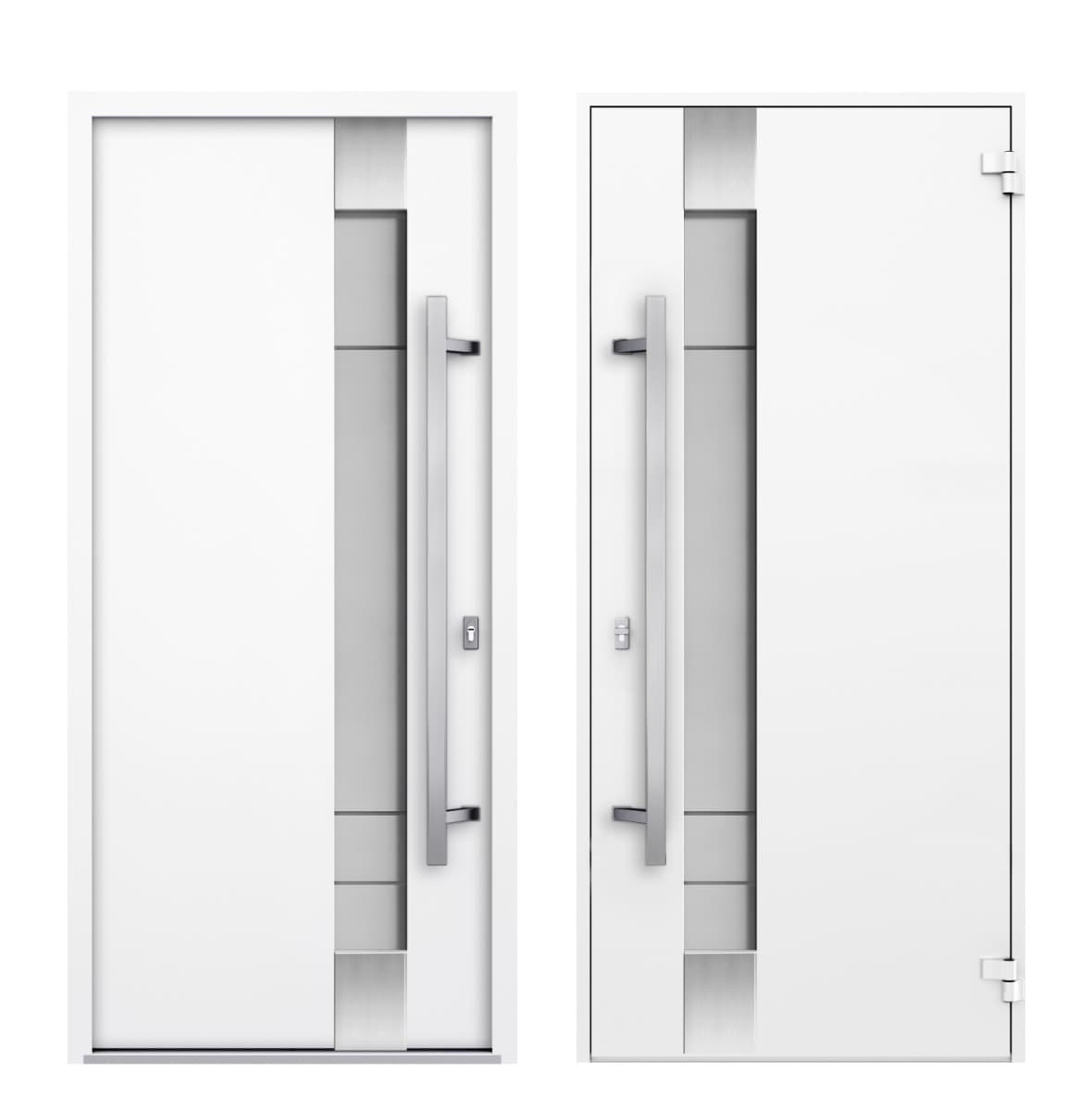 Single Modern Steel Exterior Door Deux 1713 White 8ft - 7