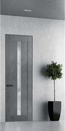 AVON 101 VETRO DARK URBAN INVISIBLE METAL FRAME BELLDINNI MODERN INTERIOR DOOR - 1