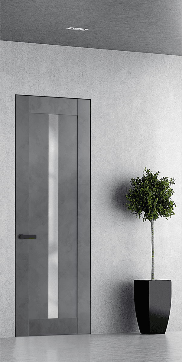 AVON 101 VETRO DARK URBAN INVISIBLE METAL FRAME BELLDINNI MODERN INTERIOR DOOR