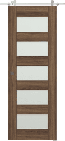 AVON 07-07 VETRO PECAN NUTWOOD BARN DOORS BELLDINNI MODERN INTERIOR DOOR - 1