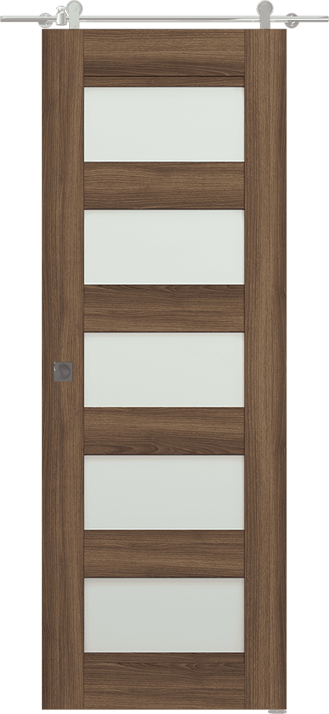 AVON 07-07 VETRO PECAN NUTWOOD BARN DOORS BELLDINNI MODERN INTERIOR DOOR - 1